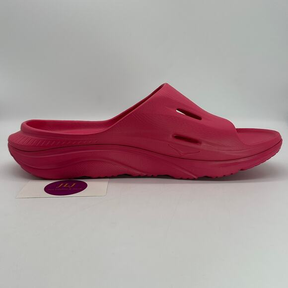 Hoka One One Mens Ora Recovery Slide 3 Slip On Comfort Sandals Raspberry Size 12 - Picture 7 of 12